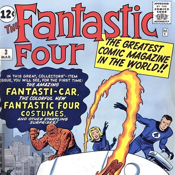 Fantastic Four #3 Comic Book Cover vinyl coated canvas Fabric Poster - Picture 1 of 2